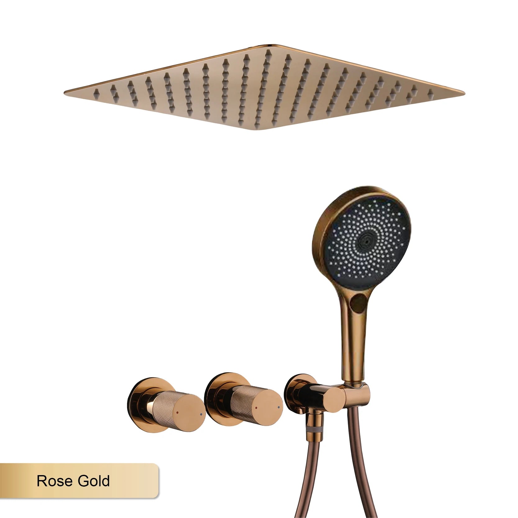 Modern Ceiling Rainfall Shower System – Minimalist Built-In Shower Set with Handheld Sprayer | Concealed Bathroom Fixture