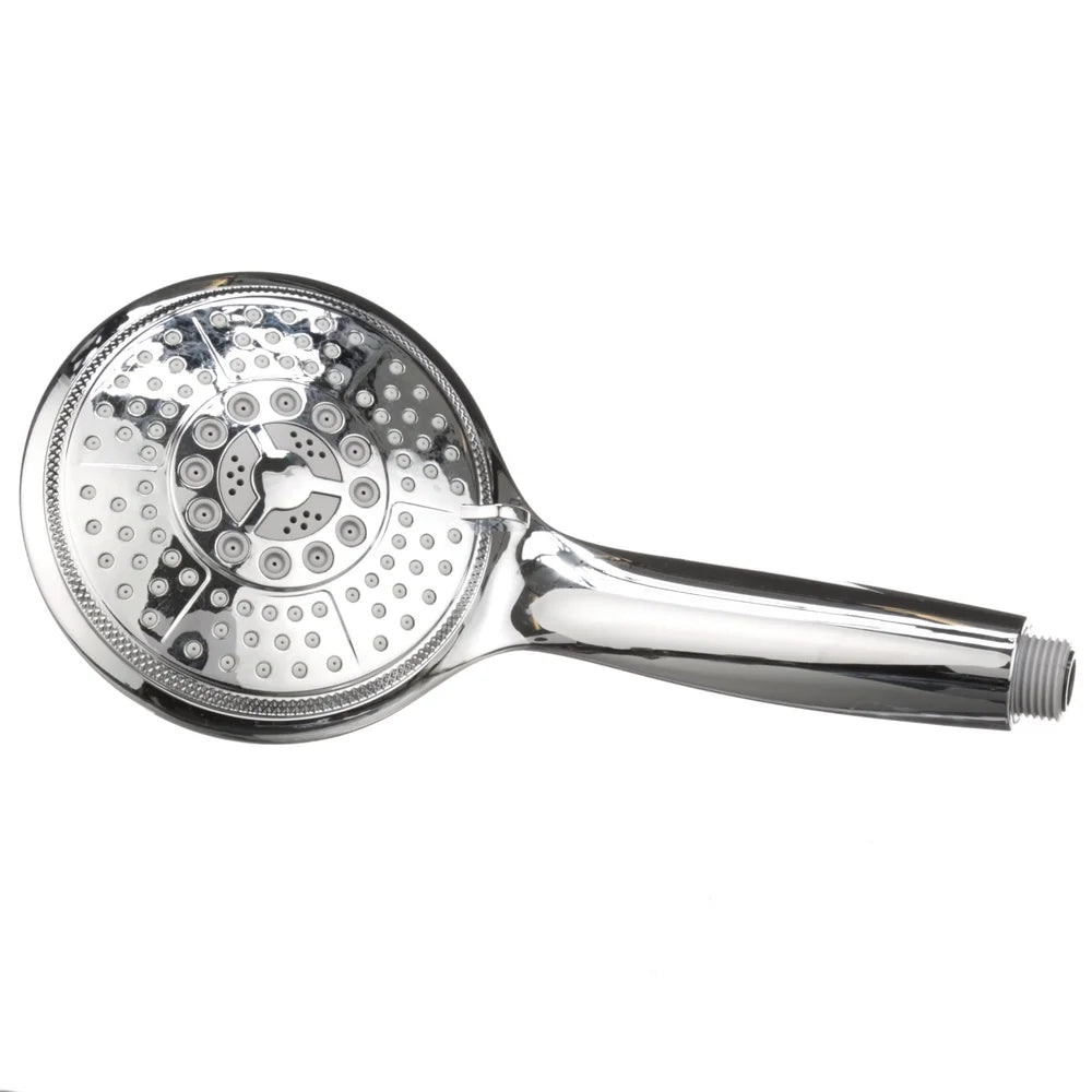 6-Setting High-Pressure Handheld Shower Head with Stainless Steel Hose – Adjustable Chrome Rain & Massage Spray