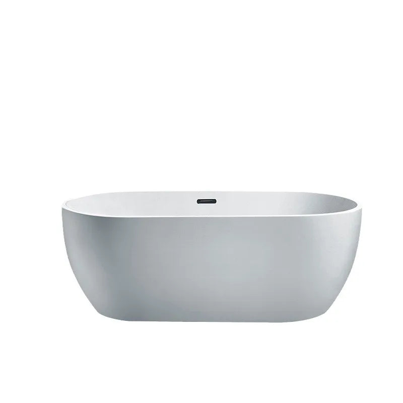 60-Inch Freestanding Soaking Bathtub – Modern Oval Design with Deep Comfort Basin