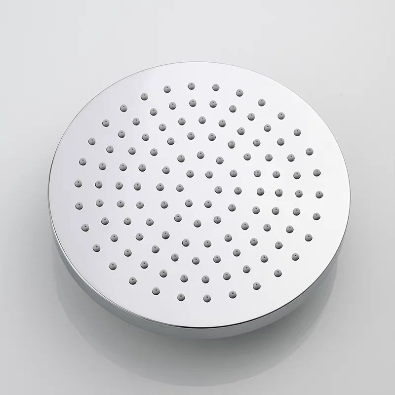 8/10 Inch Ceiling Shower Head Rainfall Jet ABS Plastic Round Bath Hydromassage Bathroom Toilet Accessories Black Chrome Set