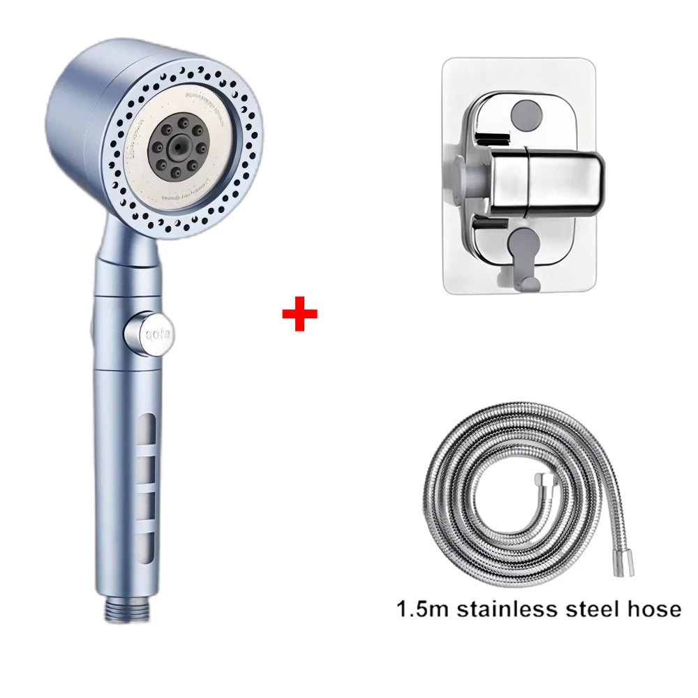 5+1 Mode High-Pressure Handheld Shower Head with Adjustable Spray Settings – Water-Saving Jet & Massage Shower Nozzle