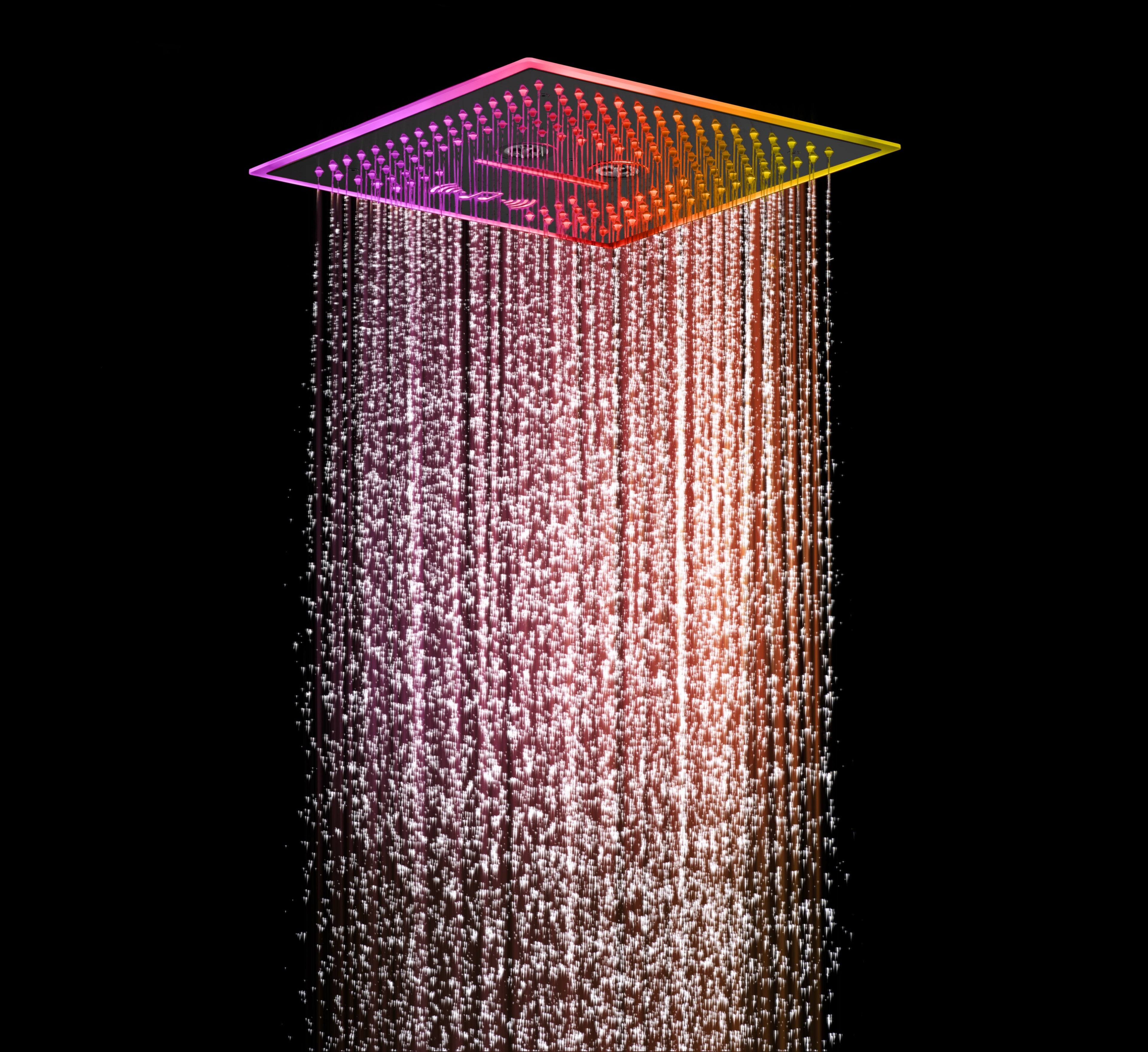 SAHARA|16" COMPLETE LED MUSIC SHOWER SYSTEM BODY JETS WALL MOUNT SHOWERHEAD