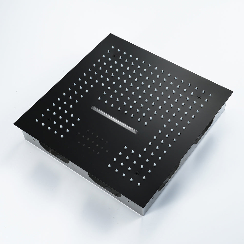 SANTORINI- 16" Complete Luxury LED Music Shower Set 6 Large Body Spray -Rain & Waterfall   Ceiling Shower Head