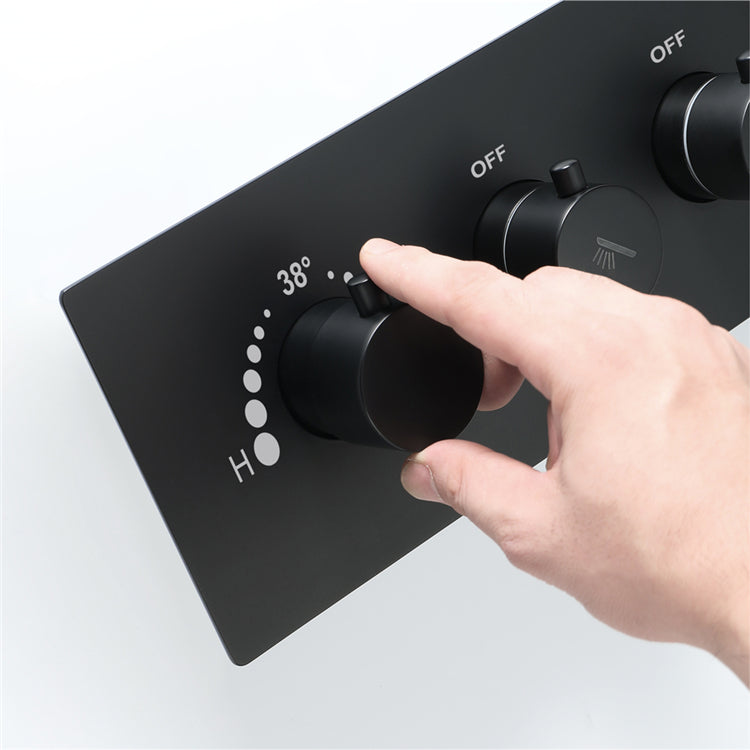 SANTORINI- 16" Complete Luxury LED Music Shower Set 6 Large Body Spray -Rain & Waterfall   Ceiling Shower Head