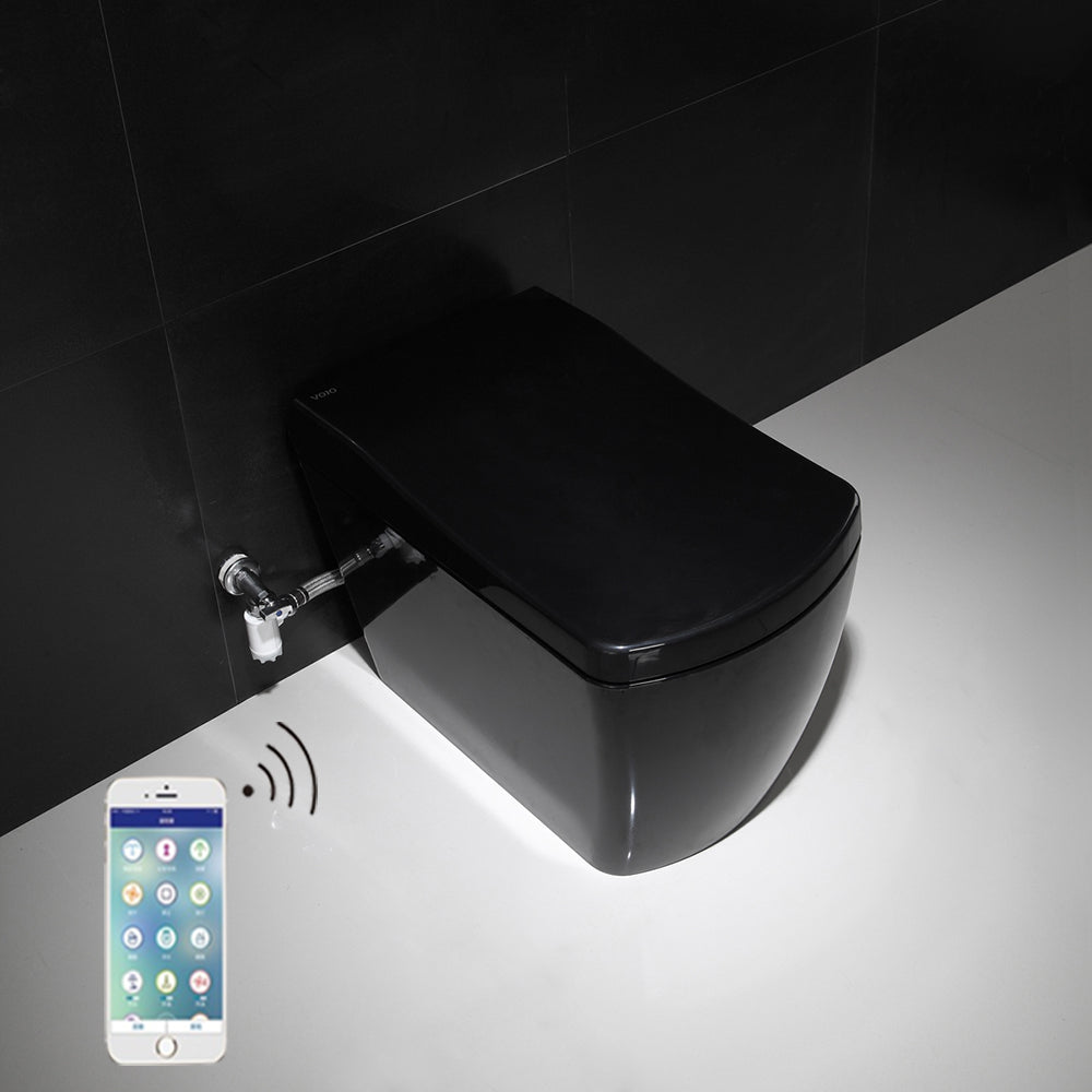 SLT38| Luxury One-Piece Black Smart Elongated Toilet With Flush Control