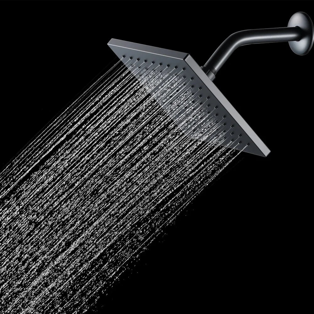Square Rain Shower 8 IN Head with Adjustable Arm – High-Pressure Modern Wall-Mount Shower Head for Luxury Bathrooms