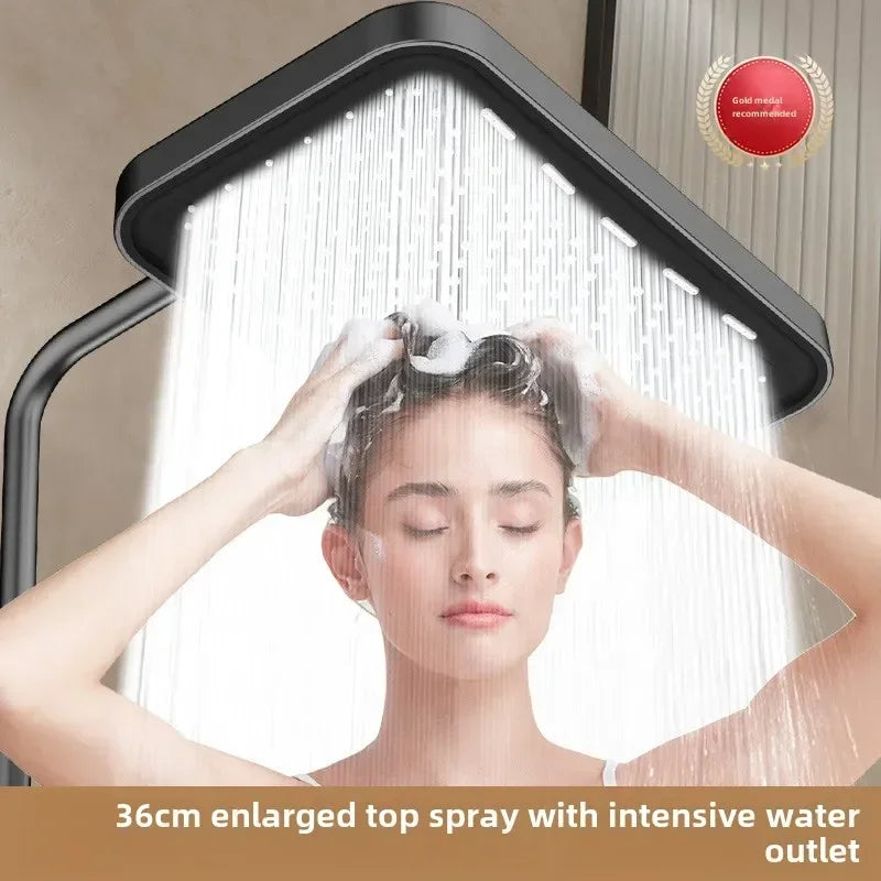 14 Inch Ultra-Thin Rainfall Shower Head – Pressurized Stainless Steel Water-Saving Top Spray for Modern Bathrooms