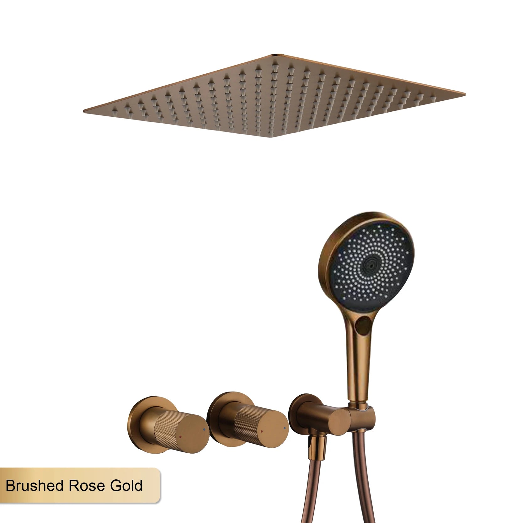 Modern Ceiling Rainfall Shower System – Minimalist Built-In Shower Set with Handheld Sprayer | Concealed Bathroom Fixture