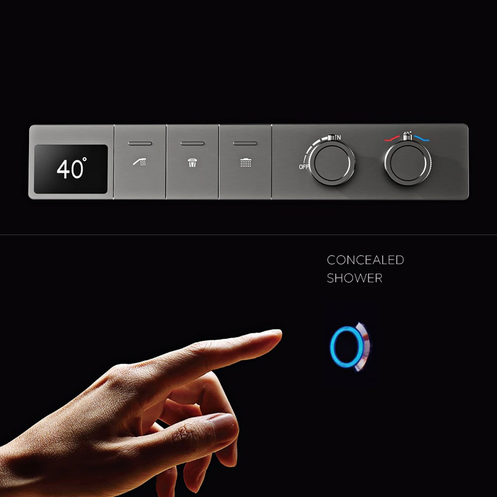 Luxury Digital Thermostatic Rainfall Shower System with Handheld Sprayer & Waterfall Mode – Modern Wall-Mounted Shower Set