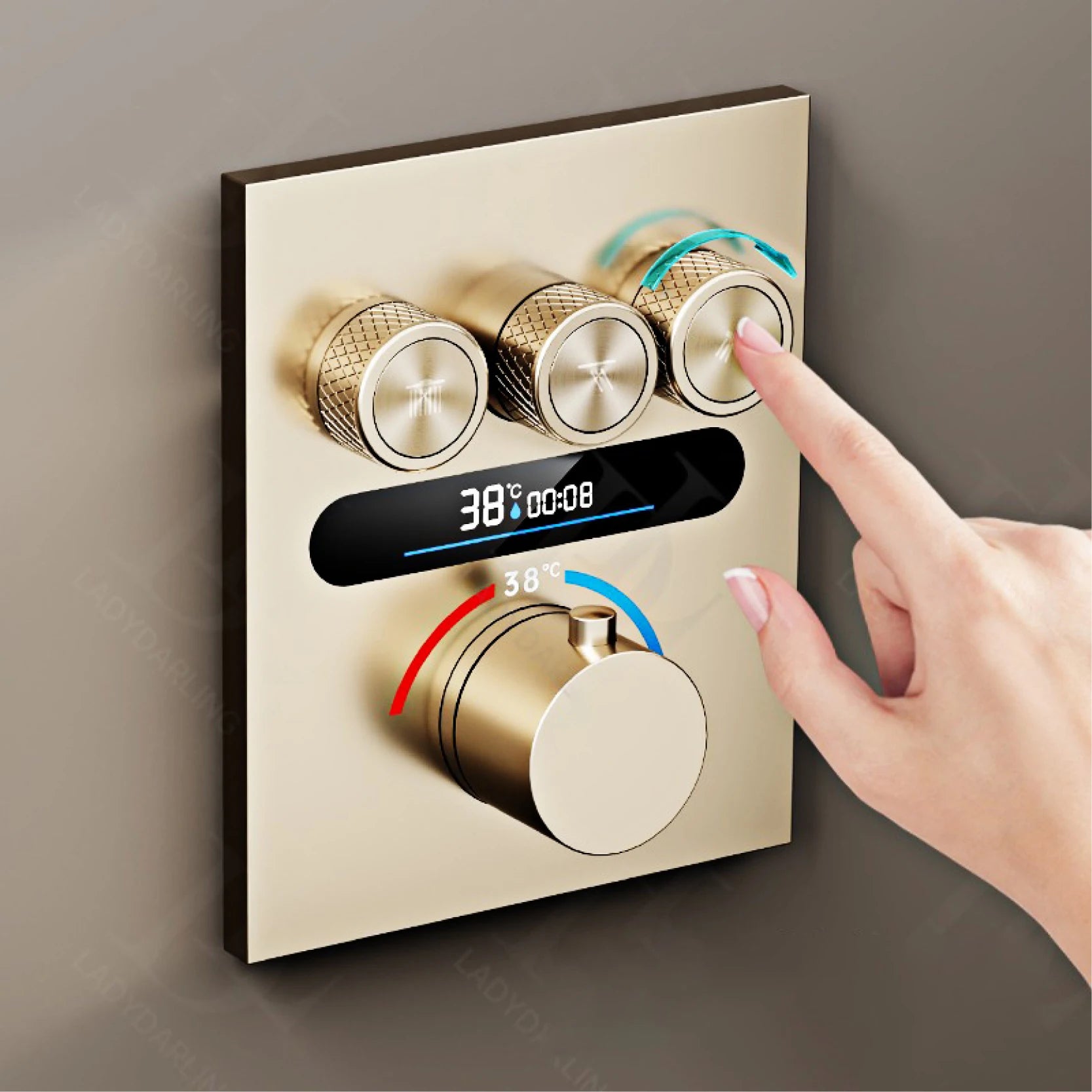 Smart Digital Rainfall Shower System with Thermostatic Control & Handheld Sprayer – Luxury Wall-Mount Set