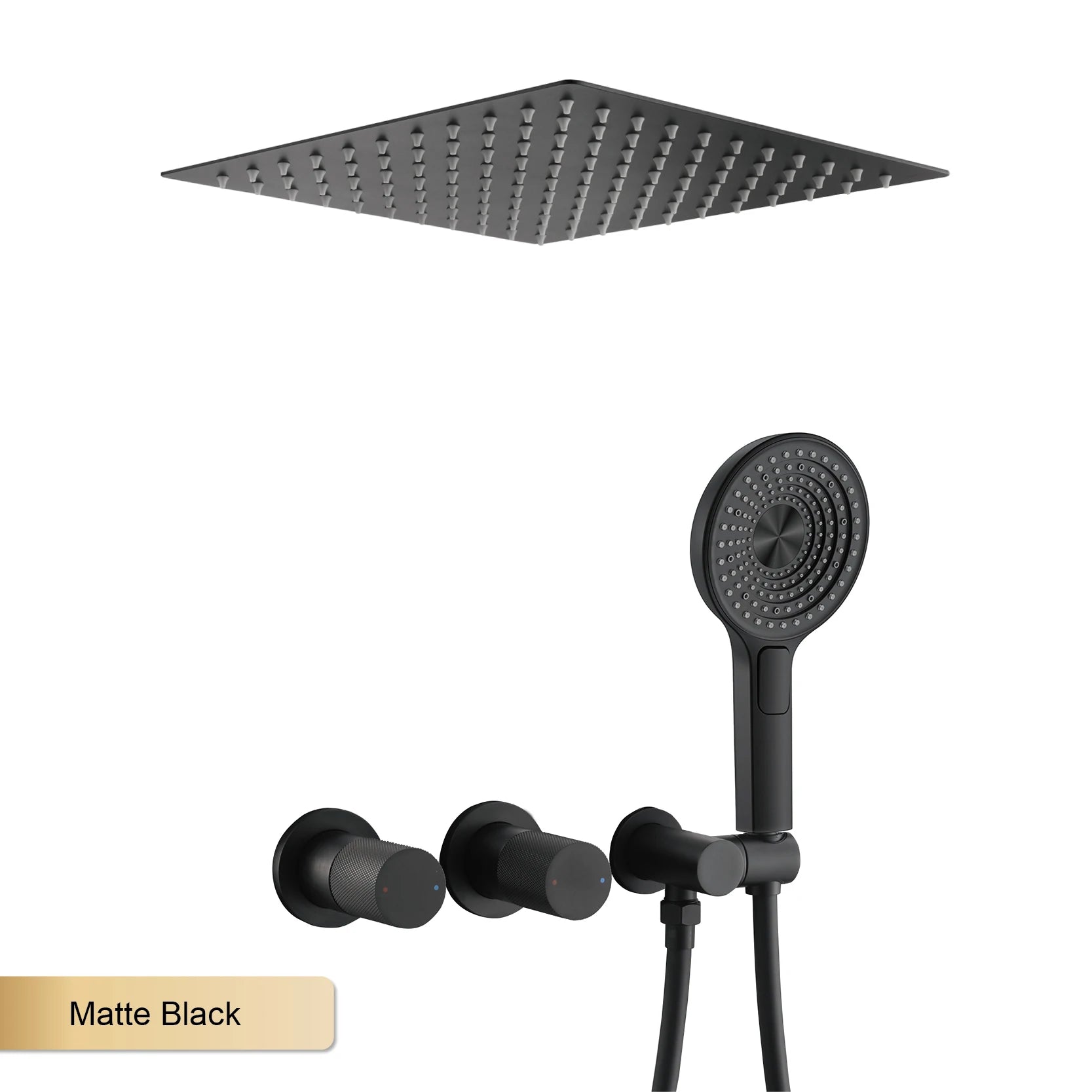 Modern Ceiling Rainfall Shower System – Minimalist Built-In Shower Set with Handheld Sprayer | Concealed Bathroom Fixture