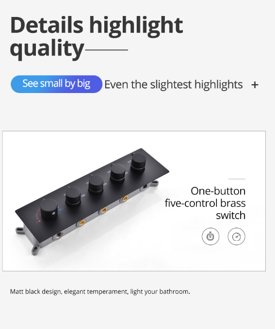 Sedona 16"x"16" Luxury Thermostatic LED Bluetooth Music Shower Set with Rain,Waterfall & Mist Spray Functions.