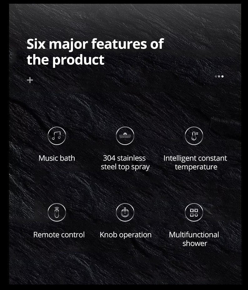 Sedona 16"x"16" Luxury Thermostatic LED Bluetooth Music Shower Set with Rain,Waterfall & Mist Spray Functions.