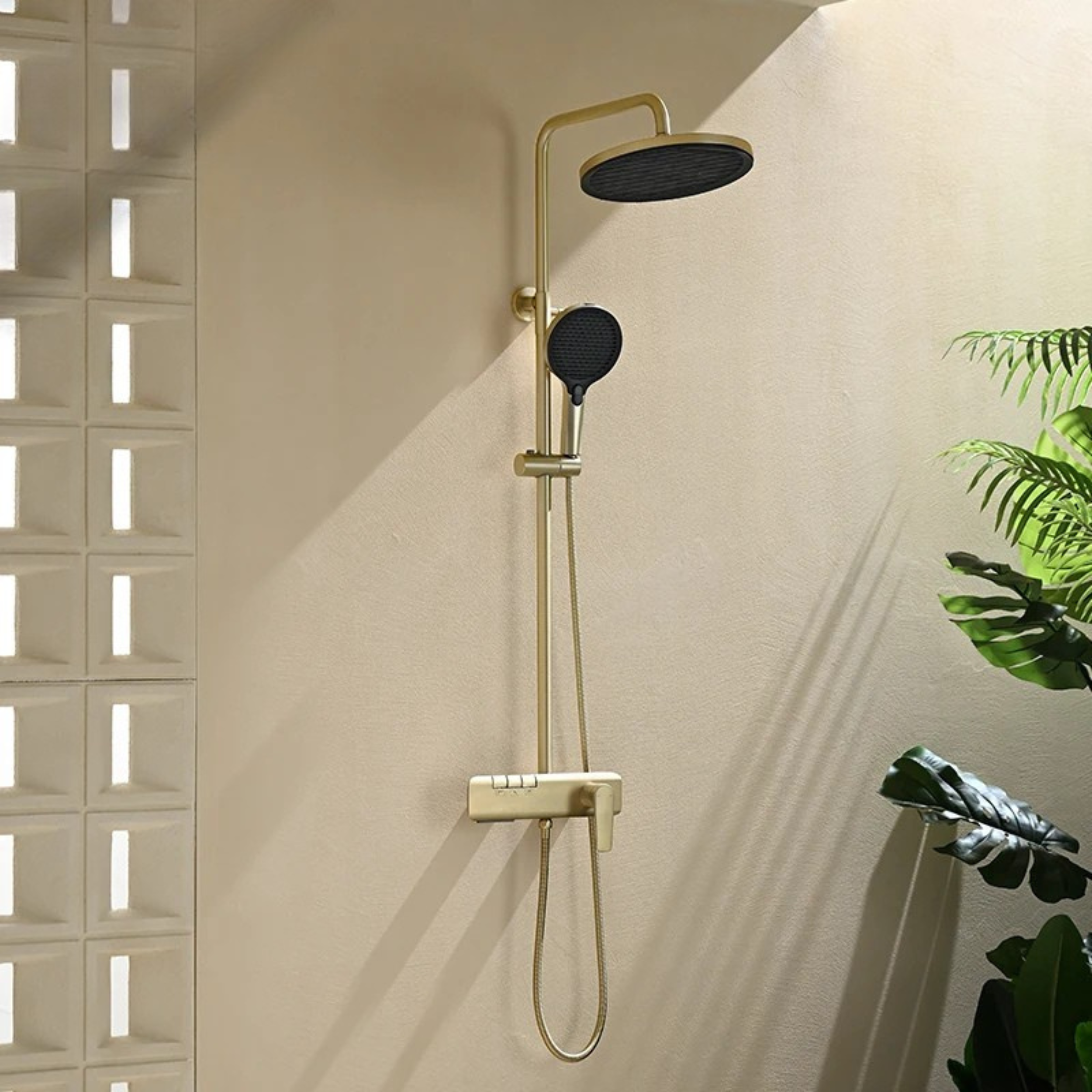 Modern Rainfall Shower System with Handheld Sprayer & Thermostatic Mixer – High-Pressure Luxury Bathroom Set