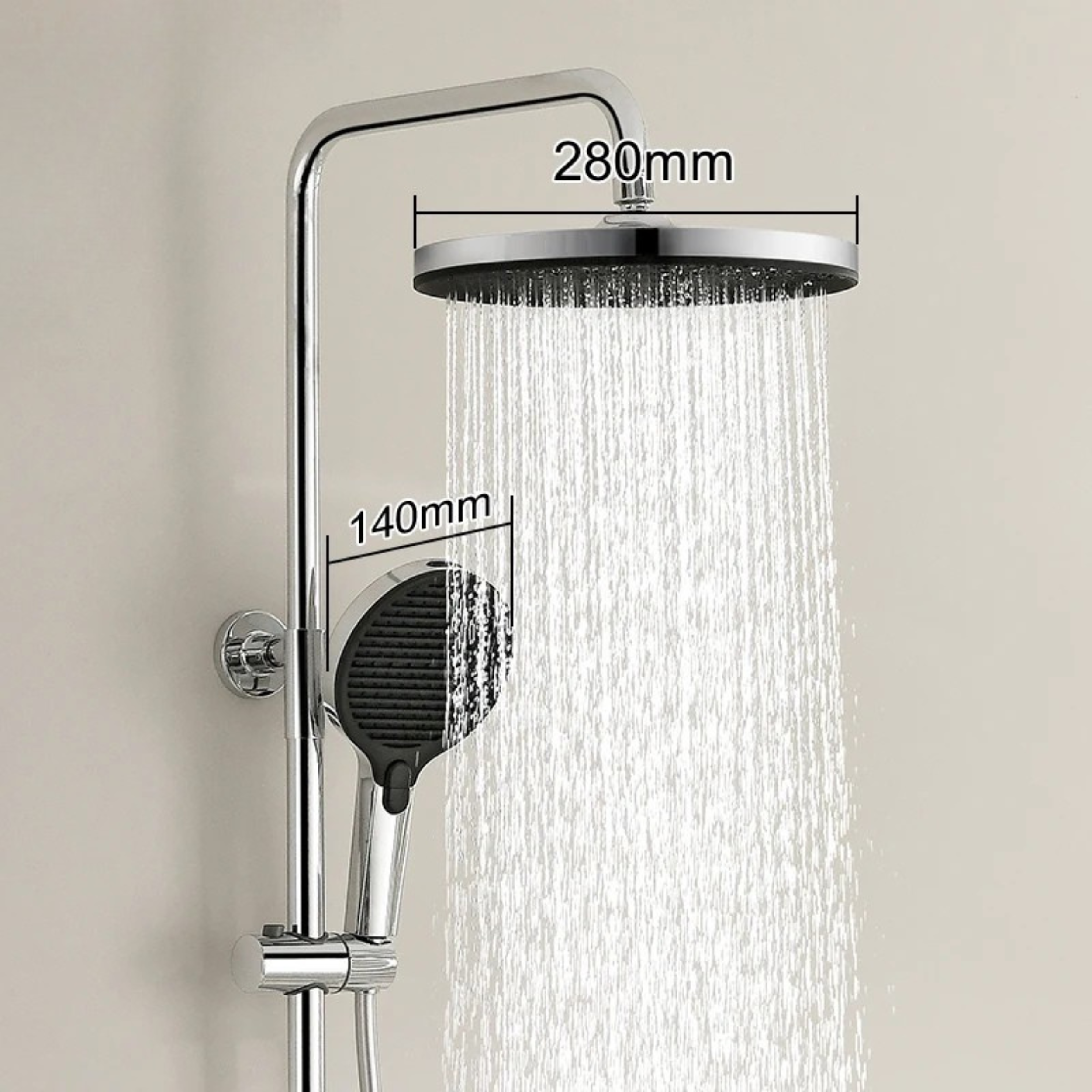 Modern Rainfall Shower System with Handheld Sprayer & Thermostatic Mixer – High-Pressure Luxury Bathroom Set
