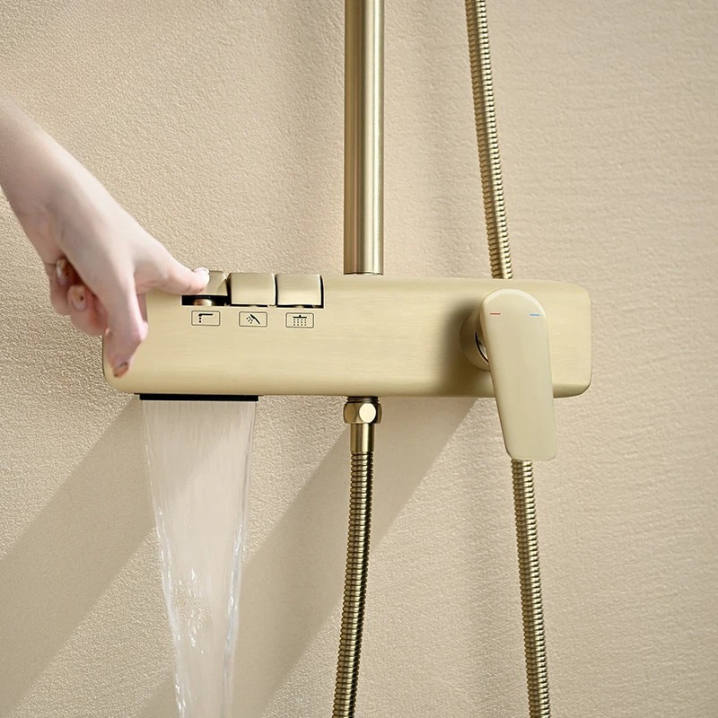 Modern Rainfall Shower System with Handheld Sprayer & Thermostatic Mixer – High-Pressure Luxury Bathroom Set