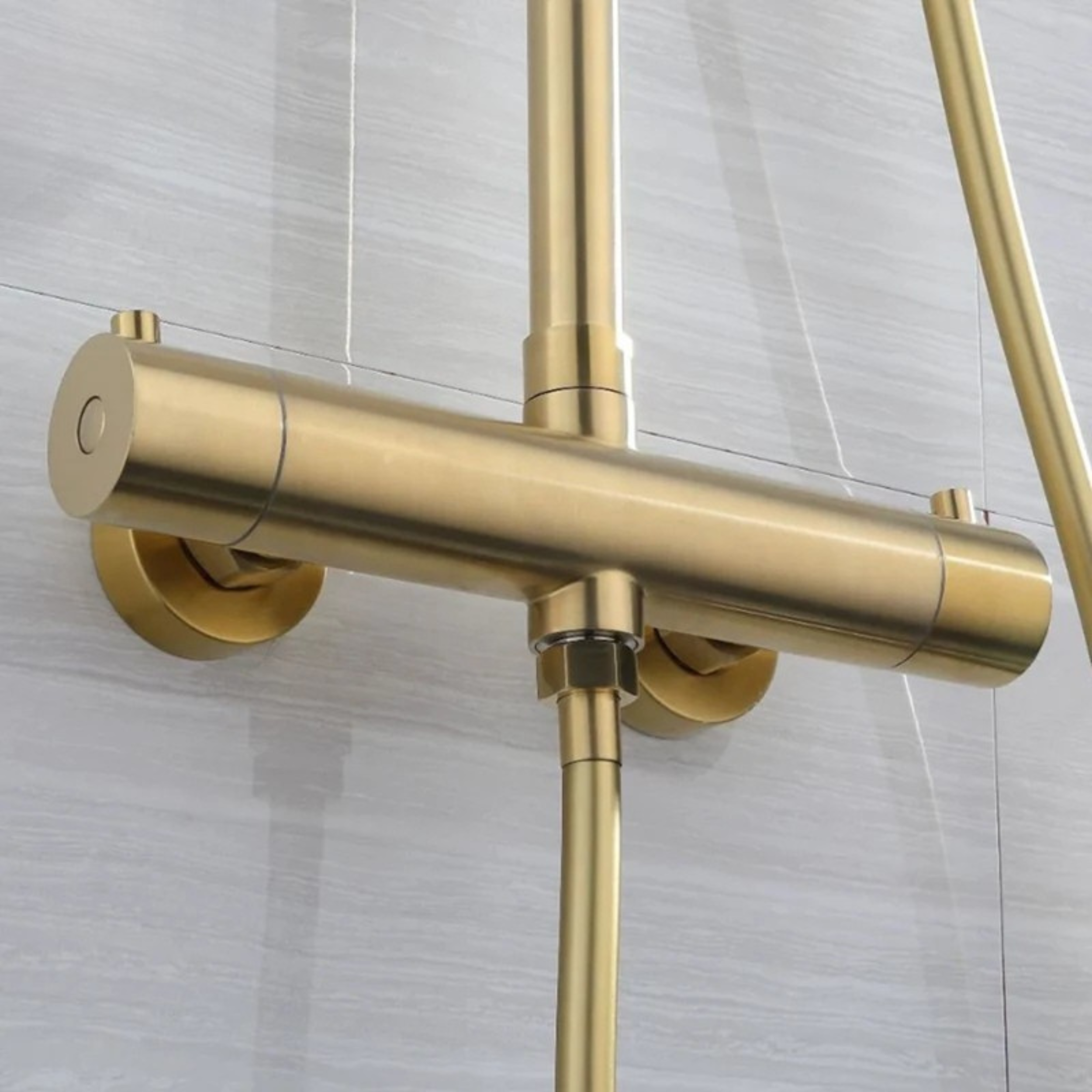 Brushed Nickel Rainfall Shower System with Handheld Sprayer & Thermostatic Mixer – Modern Wall-Mount Luxury Set