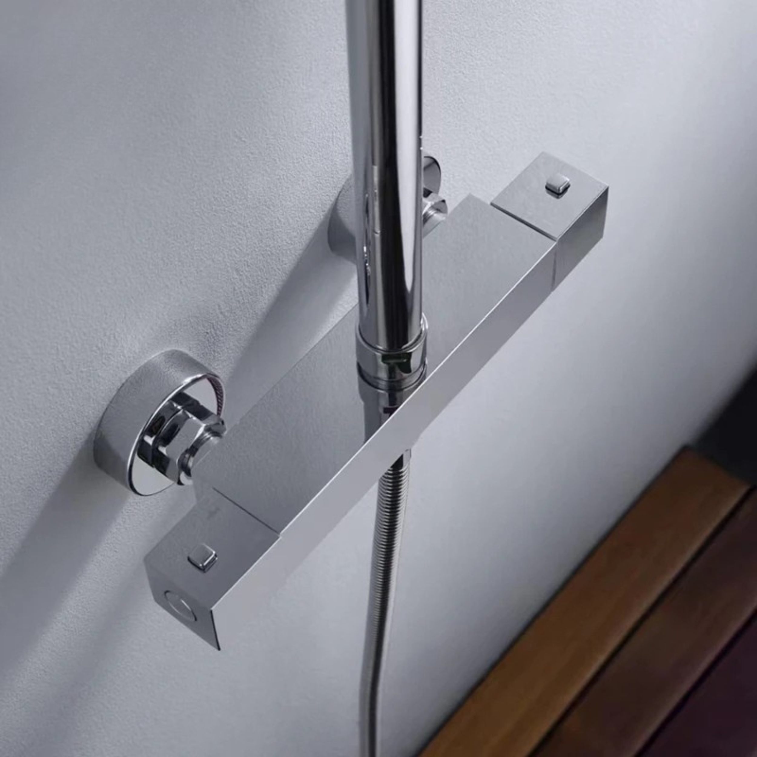 Dual Shower System with Rainfall Shower Head & Handheld Sprayer – High-Pressure Thermostatic Chrome Shower Set