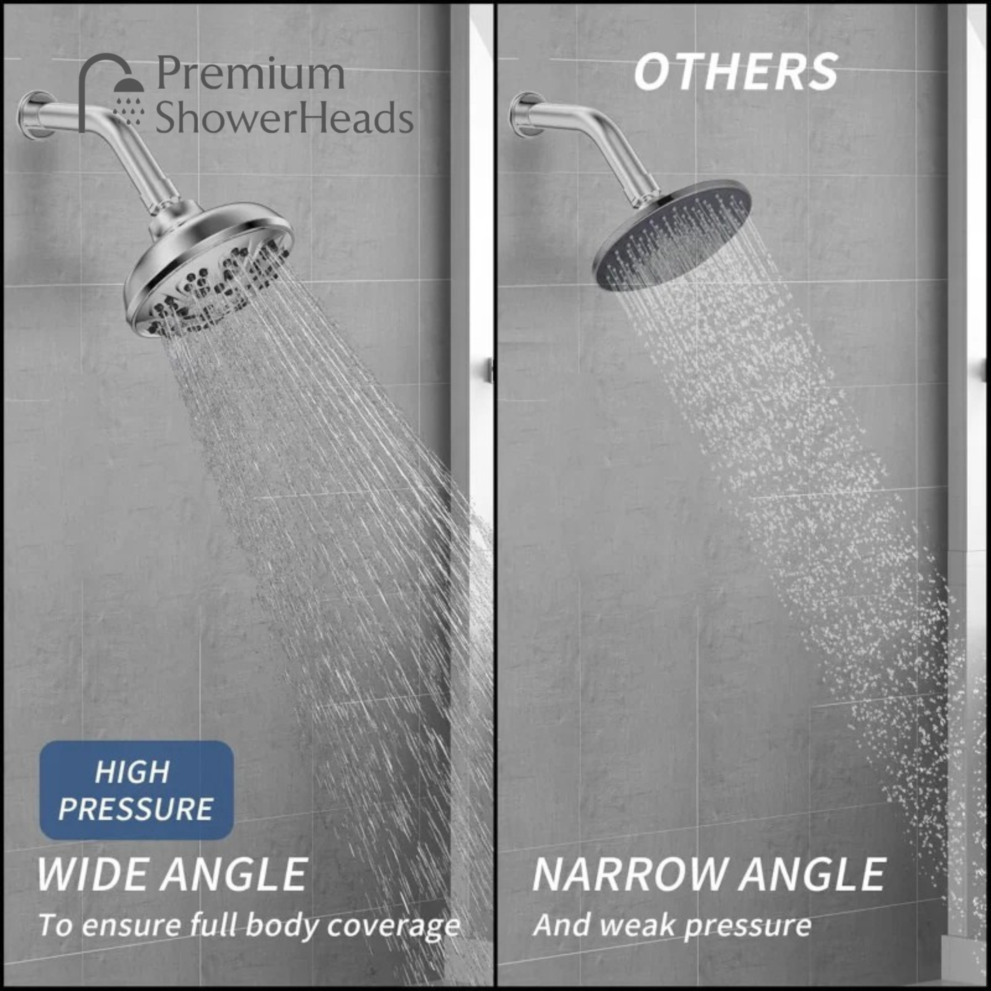 10-Mode High-Pressure Rain Shower Head with Adjustable Spray Settings – Massage, Mist & Pause Functions