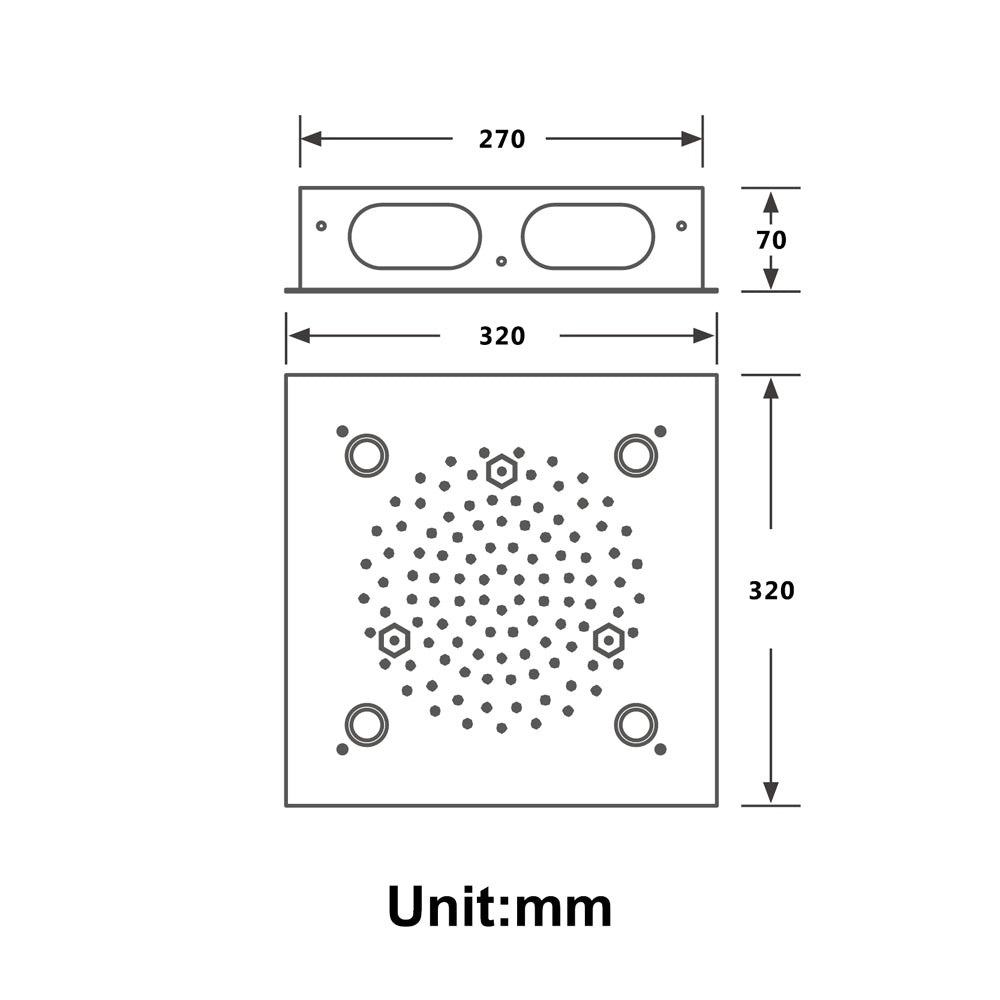 ZANZIBAR - 12" X 12" Luxury Complete Rain & Misty Spray LED Shower Set with Hand Shower & Spout. Matte Black