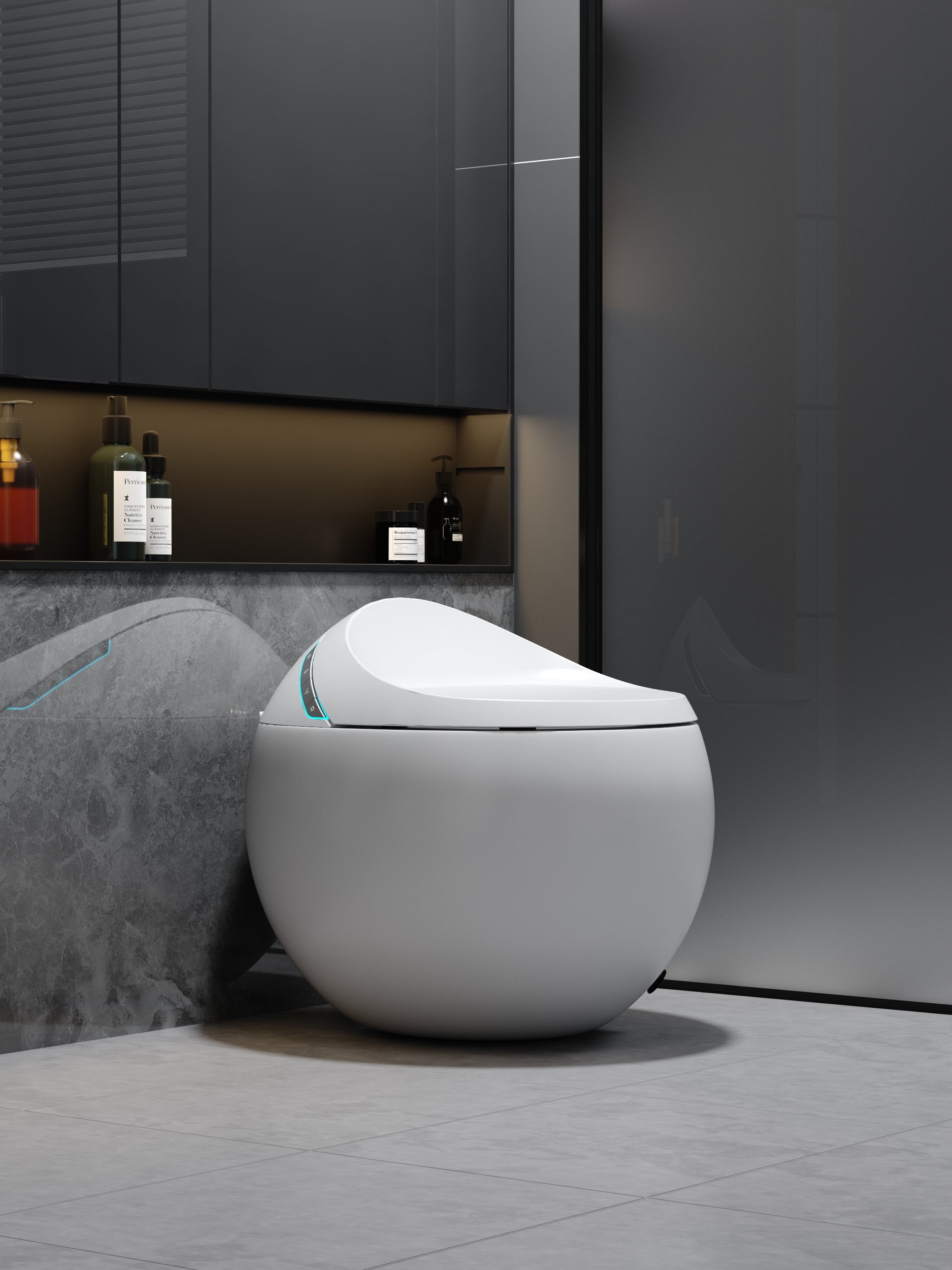 SLT9| One-piece Smart Toilet Round shaped fully automatics  luxury smart toilet