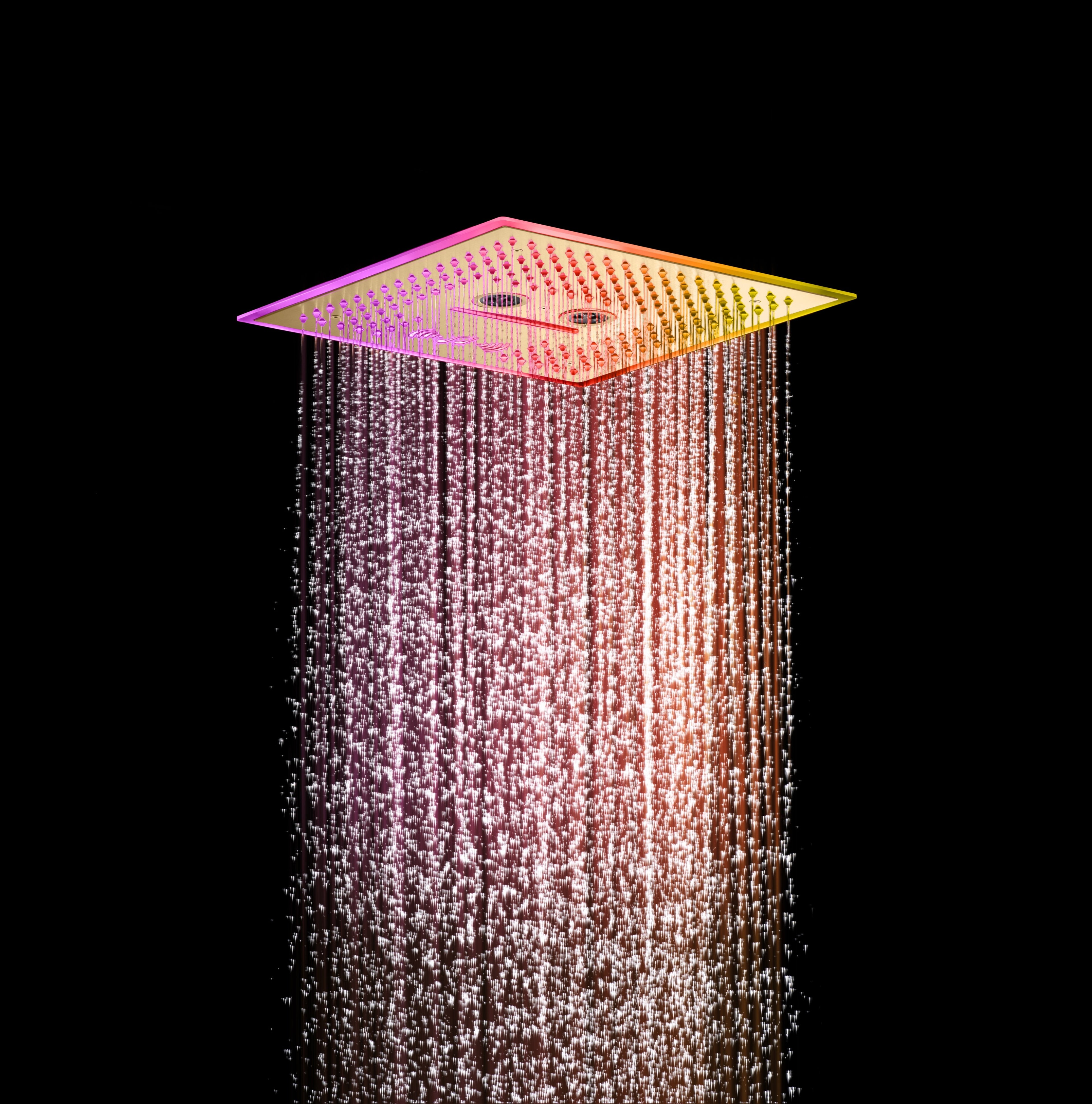 SAHARA|16" COMPLETE LED MUSIC SHOWER SYSTEM BODY JETS WALL MOUNT SHOWERHEAD